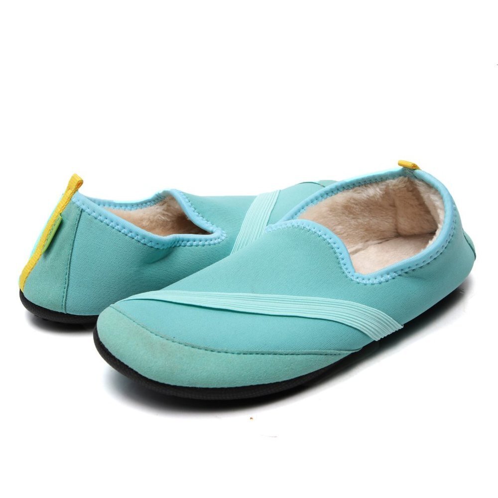 FitKicks KoziKicks Active Slippers Shoes Faux Fur Lined Neoprene Rubber Sole